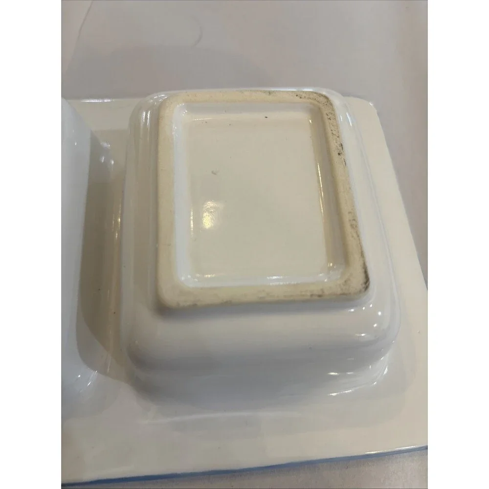 Pfaltzgraff Melissa Relish Dish 3 Part Divided Tidbit Serving Tray Blue Floral